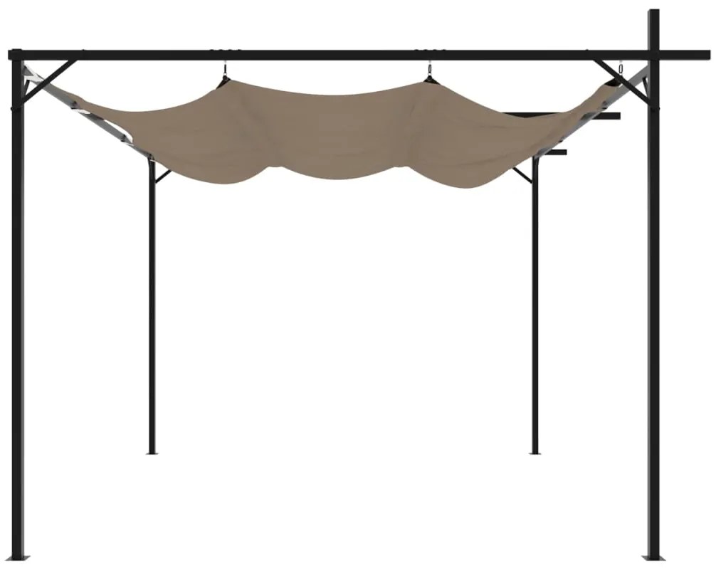 Pérgola com toldo retrátil 295x292x230 cm cor cinza-acastanhado