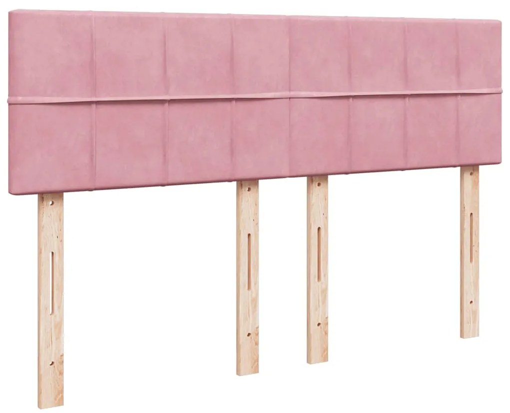 Cama com molas/colchão 140x200 cm veludo rosa