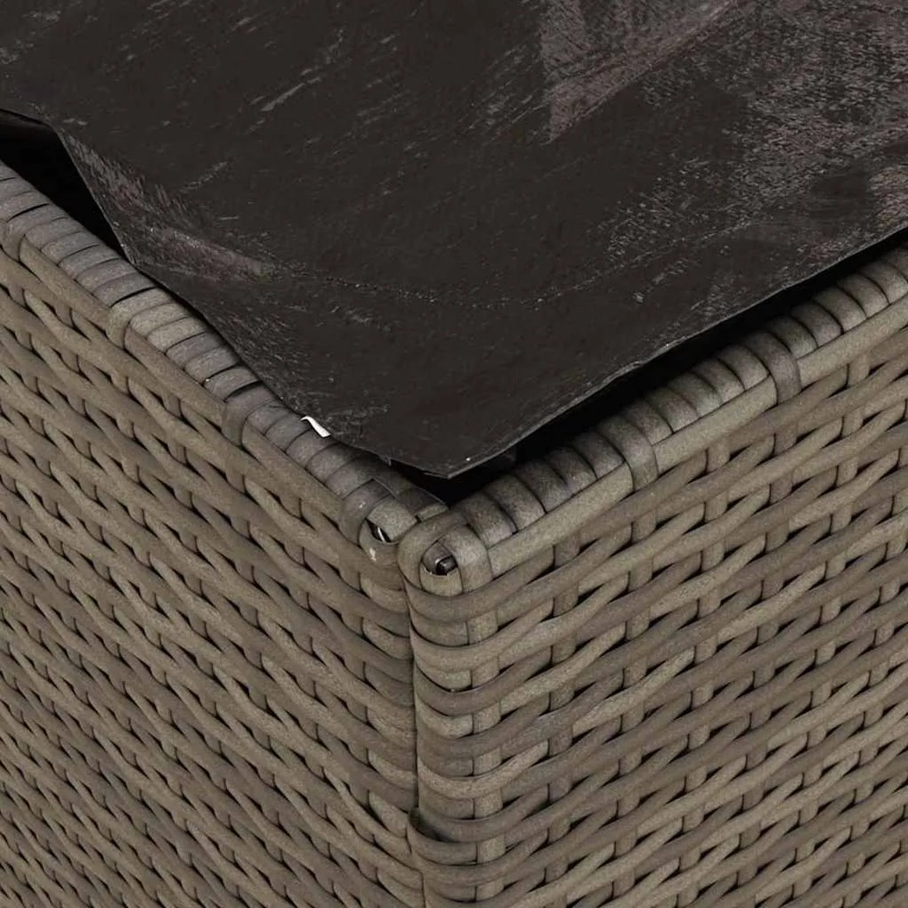 Caixa de Armazenamento Externa Cinza e Cinza Escuro Rattan Grande