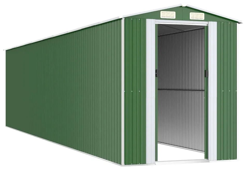 Abrigo de jardim 192x855x223 cm aço galvanizado verde