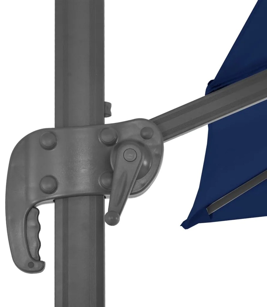 Guarda-sol jardim cantilever c/ poste alumínio 3x3 m azul ciano