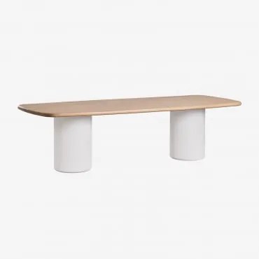 Mesa De Jardim Retangular 270x110 Cm Em Madeira De Acácia Bogotá Branco & Marrom Acácia Claro - Sklum