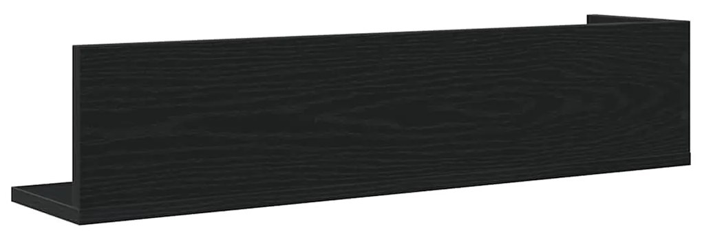 Estantes de parede 2 pcs 75x16,5x16,5cm derivados madeira preto