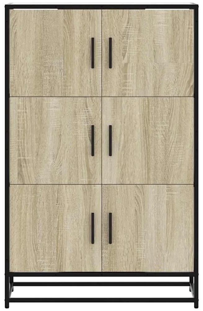 Armário alto 68x35x106,5 cm madeira e metal carvalho sonoma