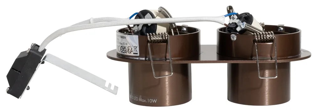 Foco embutido arredondado bronze escuro GU10 50mm 2-luzes - Installa