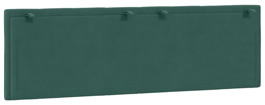 Almofadão de cabeceira 160 cm veludo verde-escuro