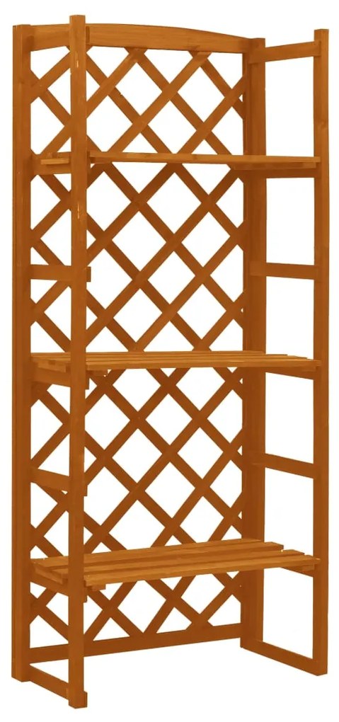 vidaXL Suporte de plantas c/ treliça 60x30x140 cm abeto maciço laranja