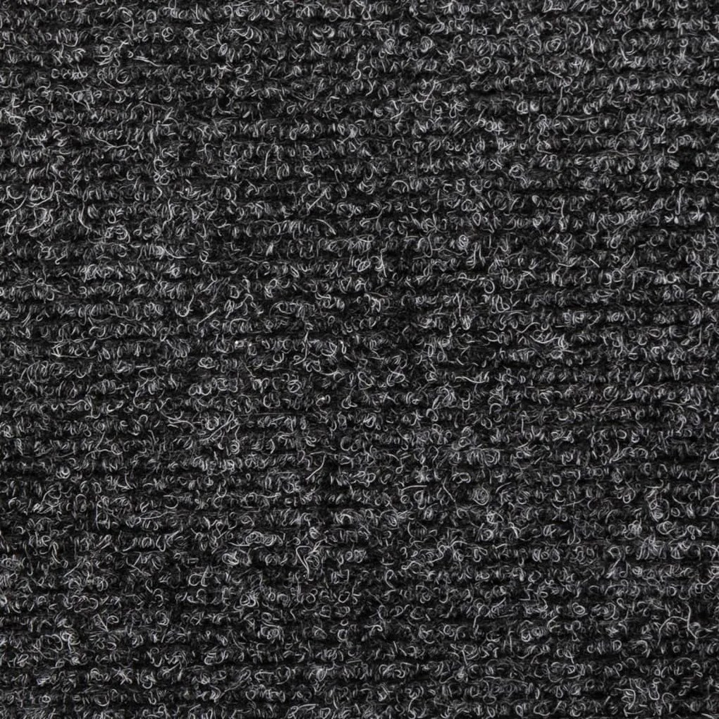 Tapetes de escada autoadesivos 10 peças 65x21x4 cm cinza com borda ret