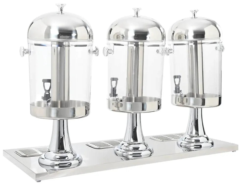 Dispensador triplo de sumo aço inoxidável 3 x 8 L