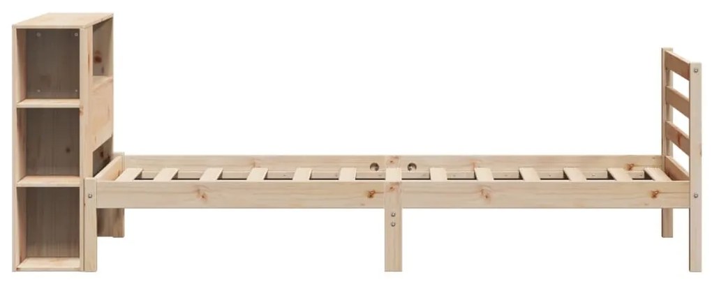 Cama com estante sem colchão 75x190 cm pinho maciço