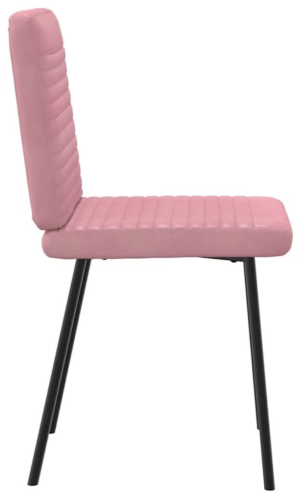 Cadeiras de jantar 4 pcs veludo rosa