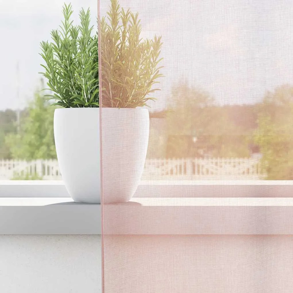 Cortinas de voile com laços 2 pcs rosa-claro 140x245 cm
