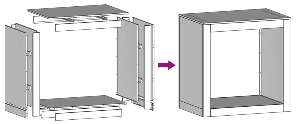 Suporte para lenha 60x40x60 cm aço galvanizado