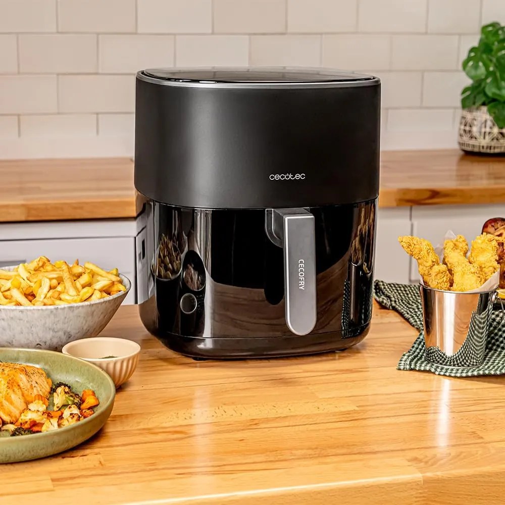Fritadeira de ar sem óleo de 6'5 l, Cecofry Fantastik 6500. 1700 W, Tecnologia PerfectCook, 12 modos de cozinha, tátil, 80 a 200 °C, Preta