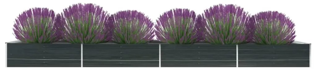 vidaXL Canteiro elevado jardim aço galvanizado 600x80x45 cm antracite