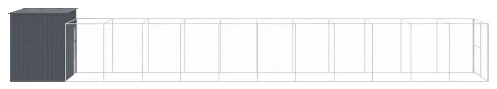 Casota p/ cães c/ parque 214x1273x181cm aço galvaniz. antracite