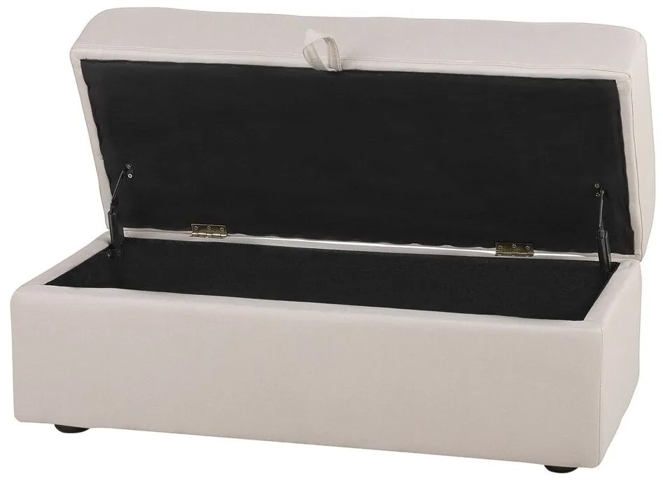 Sofá-cama de 3 lugares em tecido creme com repousa-pés  FALSTER Beliani