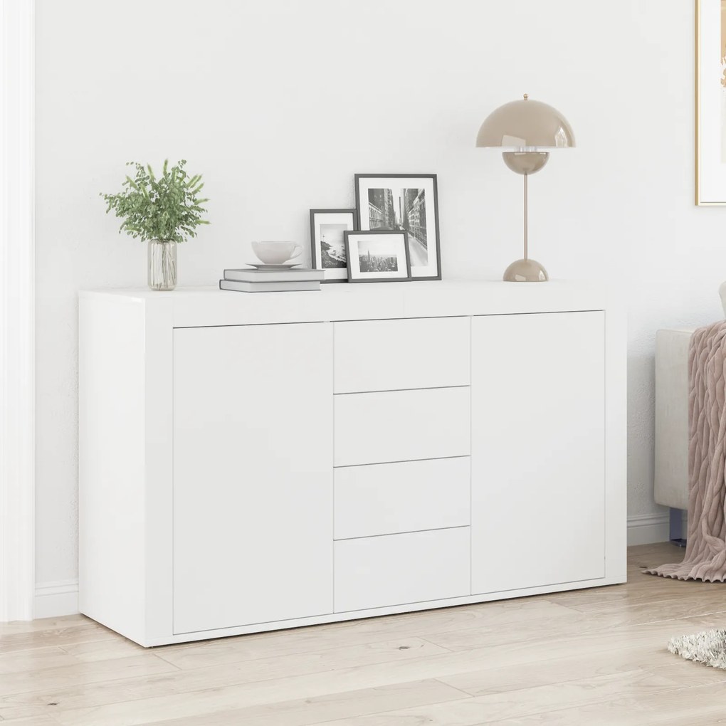 vidaXL Aparador Branco Branco Madeira 120 x 36 x 69 cm Armazenamento