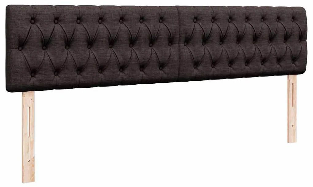 Estrutura de cama otomana com colchão tecido castanho escuro