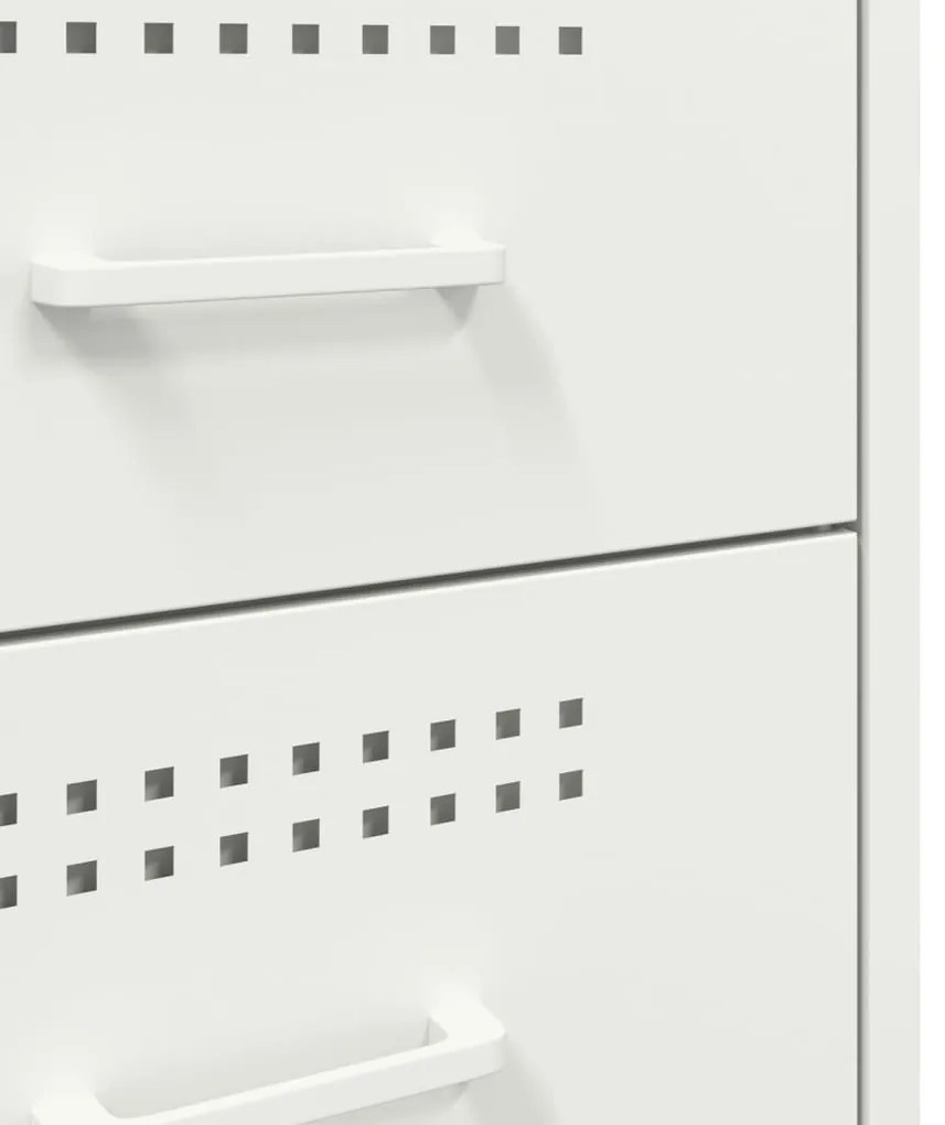 Mesas de cabeceira 2 pcs 36x39x68 cm aço branco