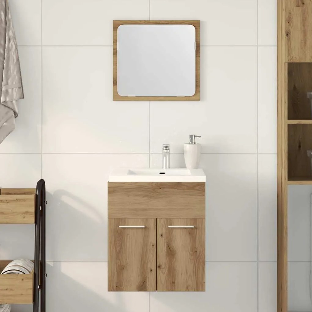 2 pcs móveis de casa de banho deriv. madeira carvalho artisiano
