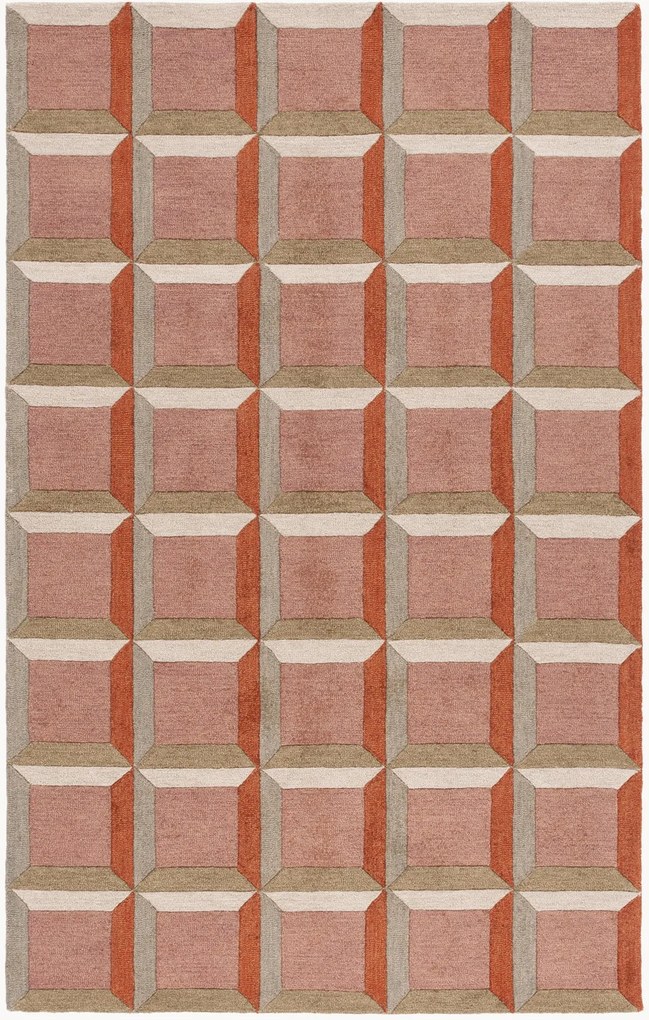 Tapete de lã artesanal de pelo curto Uma