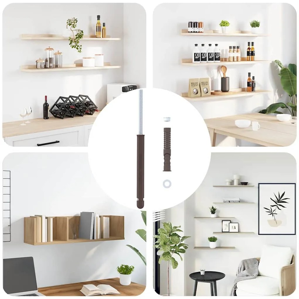 vidaXL Suportes para Prateleiras Flutuantes 12 pcs Bege Ø14 x 210 mm