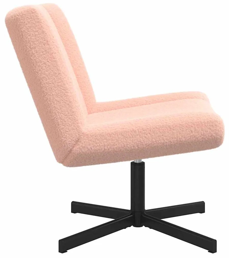 Cadeira de Acento Rosa Bebé Poliéster, Metal Padrão Giratória