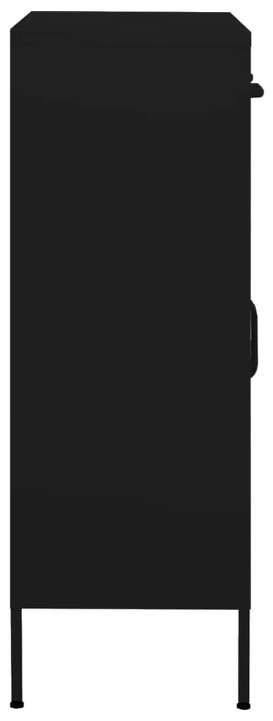 Armário de arrumação aço 80x35x101,5 cm preto