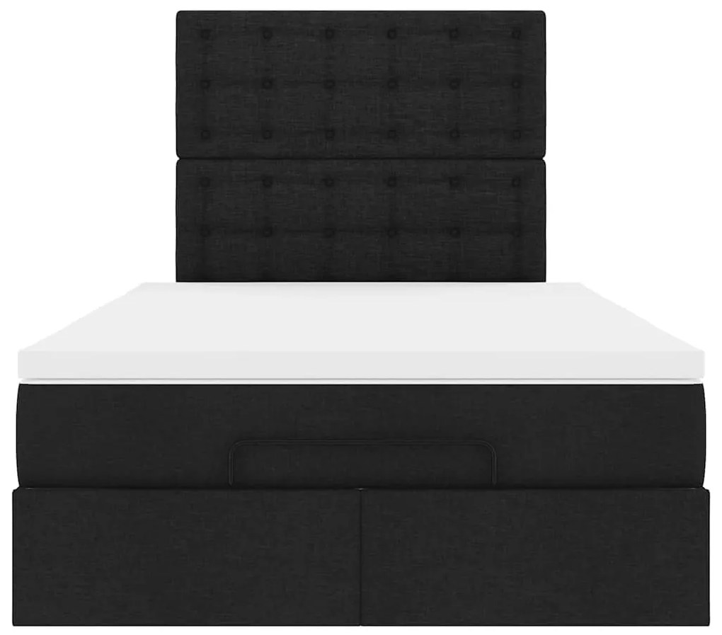 moldura de cama síriaXL otomana com colchão preto tecido