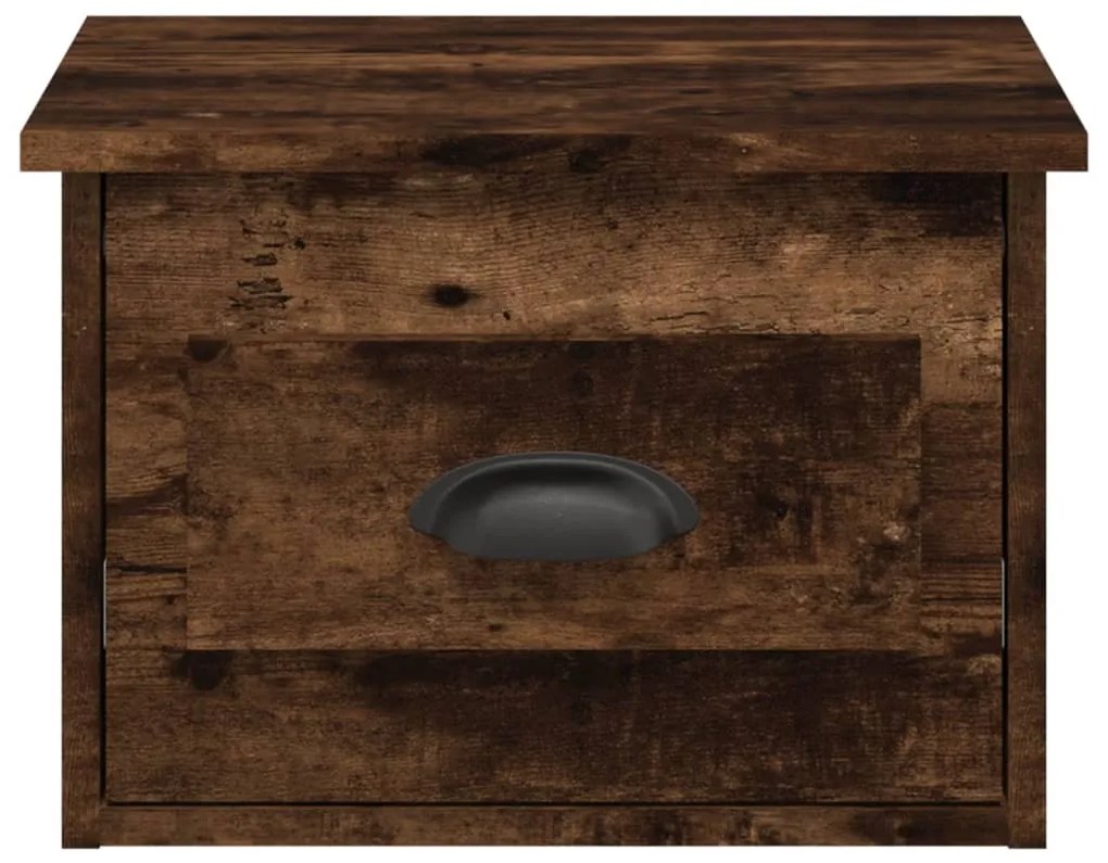 Mesa de cabeceira de parede 41,5x36x28 cm carvalho fumado