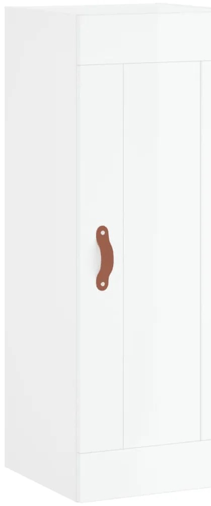 Armário alto 34,5x34x180 cm madeira processada branco brilhante