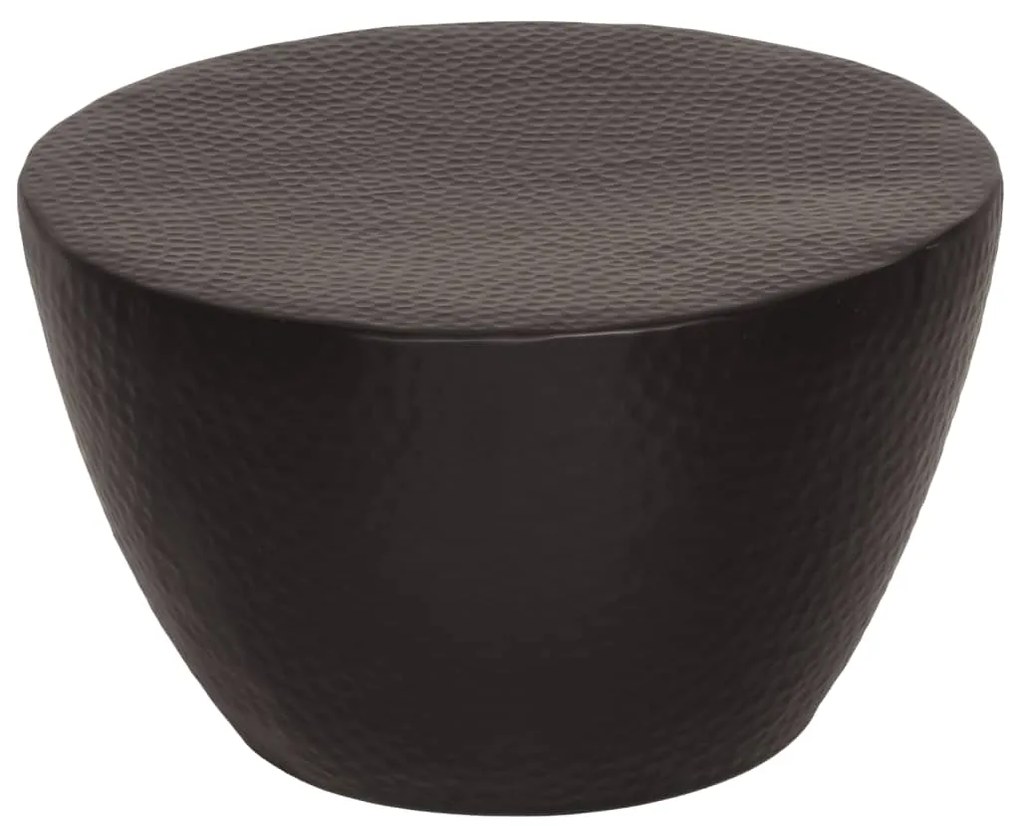 Mesa de centro em alumínio martelado Ø 50x30 cm preto
