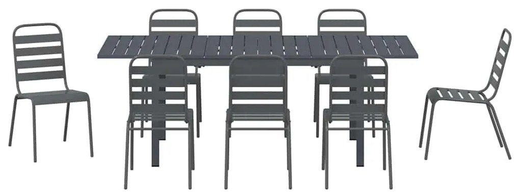 Conjunto de Jantar de 9 Peças Manual 9 pcs Cinza Escuro Largo