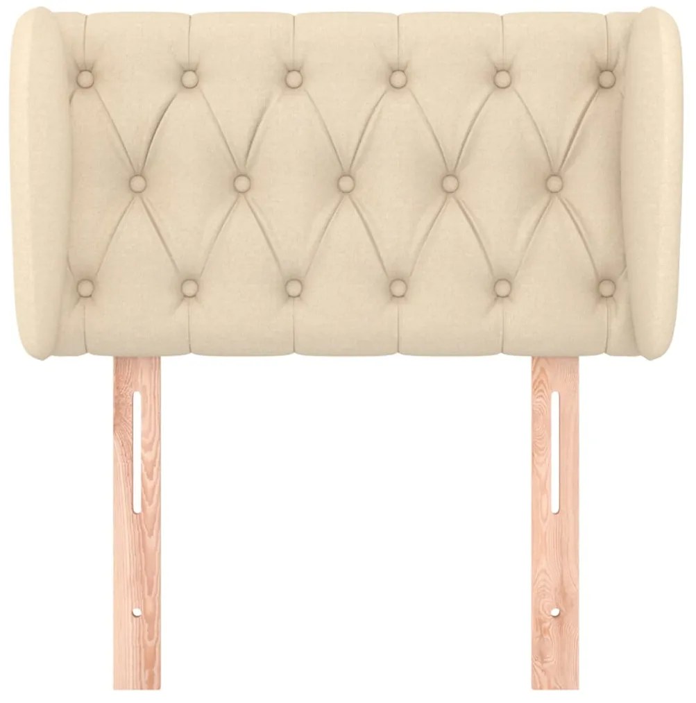 Cabeceira de cama c/ abas tecido 83x23x78/88 cm creme