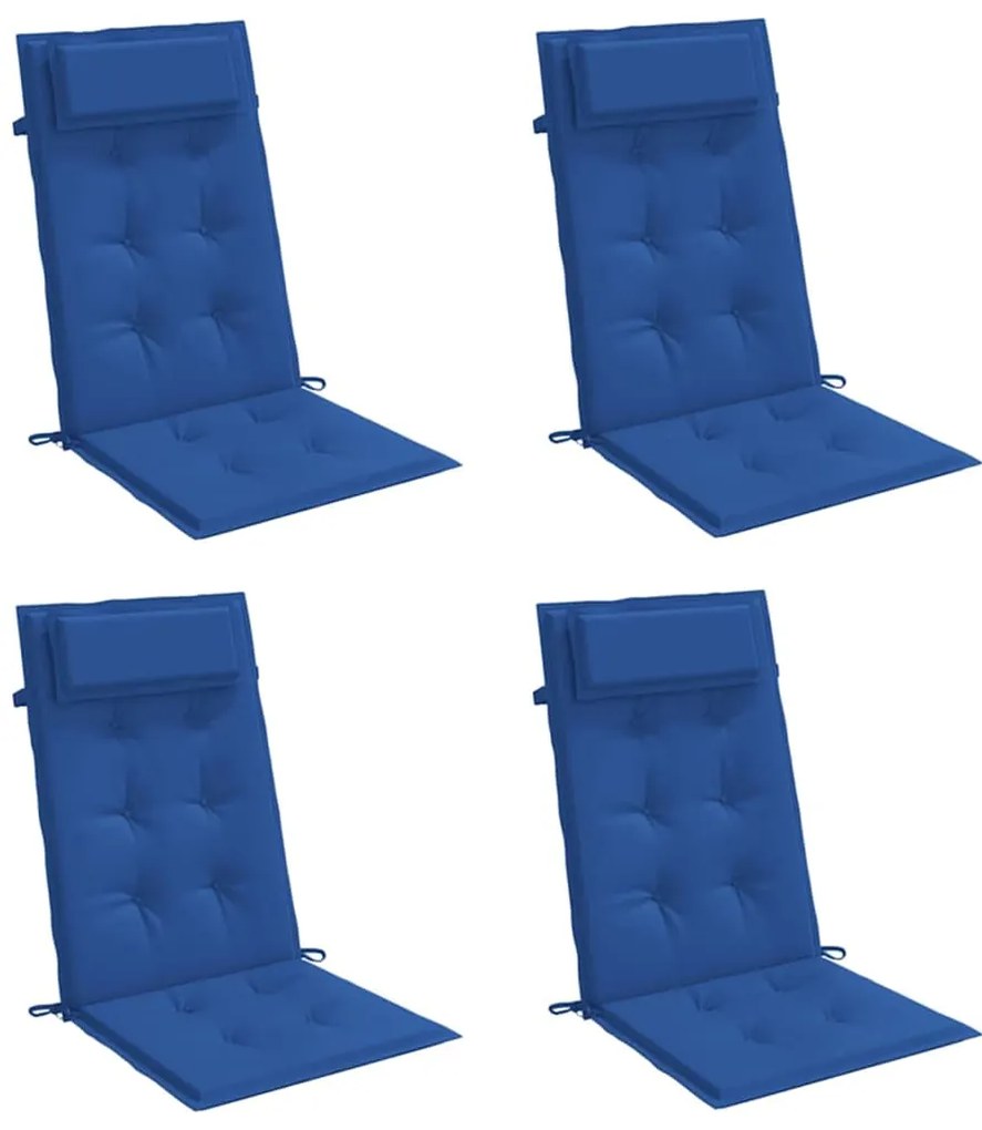 Almofadões cadeira encosto alto 4 pcs tecido oxford azul real