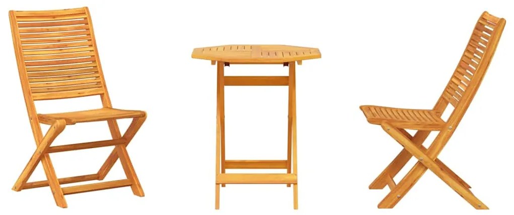 Conjunto de Mobiliário Externo 3 pcs Castanho 70 x 70 x 75 cm