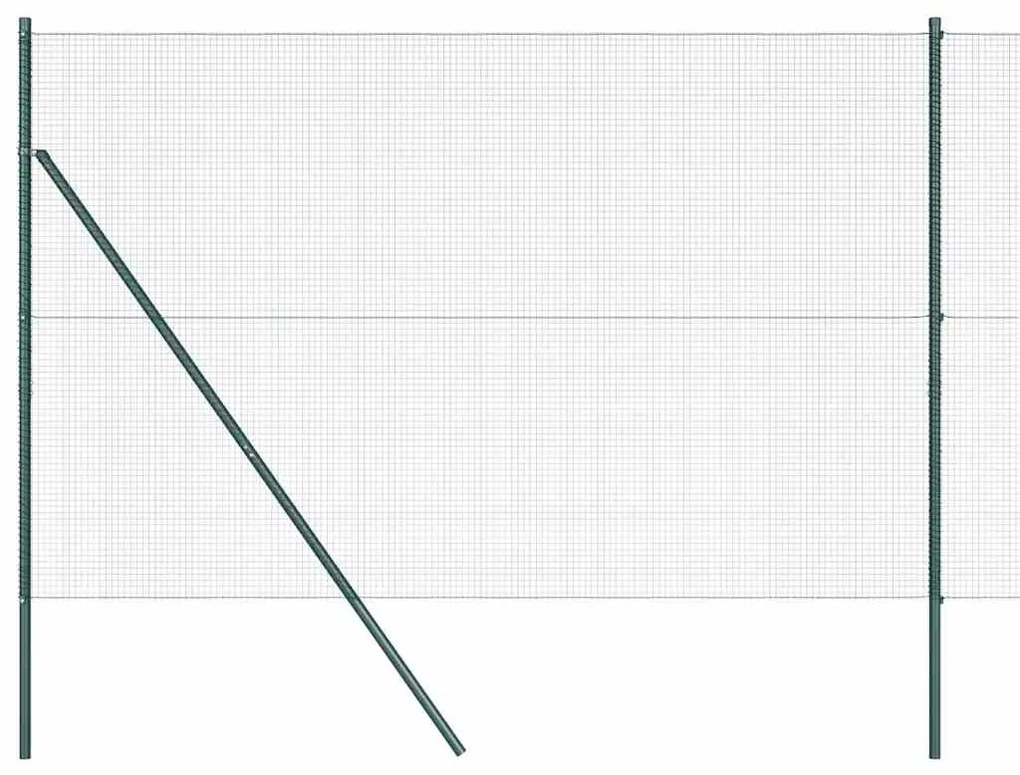 Cerca de Arame Soldado com 13 Postes Verde 1,5x25 m Aço