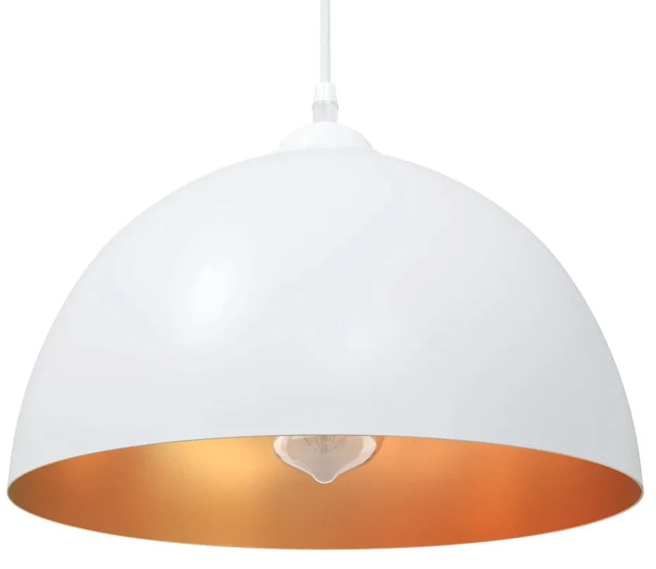 Candeeiros suspensos 2 pcs altura ajustável E27 branco Ø 30 cm