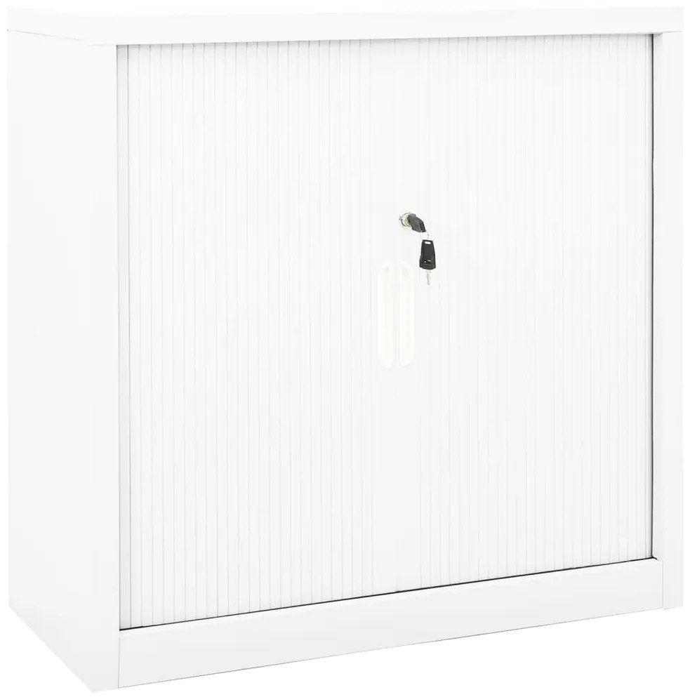 vidaXL Armário com porta deslizante aço 90x40x90 cm branco