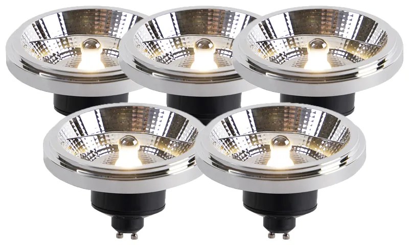 Conjunto de 5 lâmpadas LED GU10 AR111 11W 820 lm 3000K