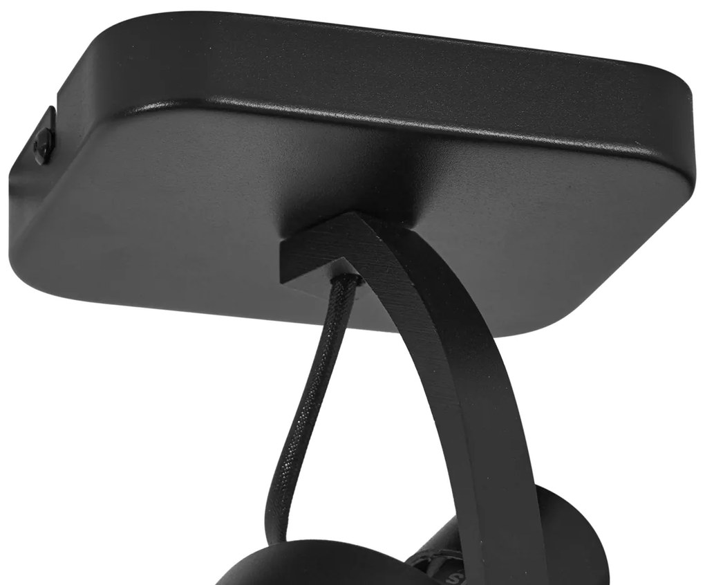 Foco de teto de design preto GU10 70mm giratório e inclinável - Vo Design