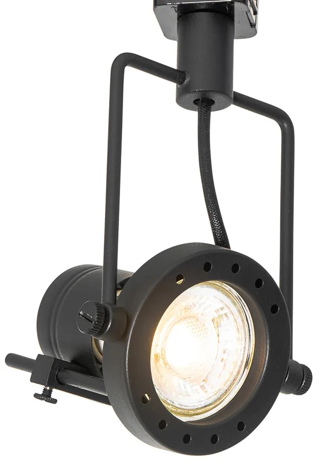 Sistema de calhas de iluminação inteligente preto monofásico com 5 Wifi GU10 - Iconic Suplux