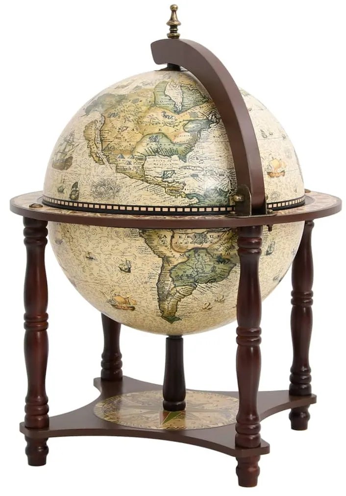 Garrafeira forma de globo madeira eucalipto maciça castanho