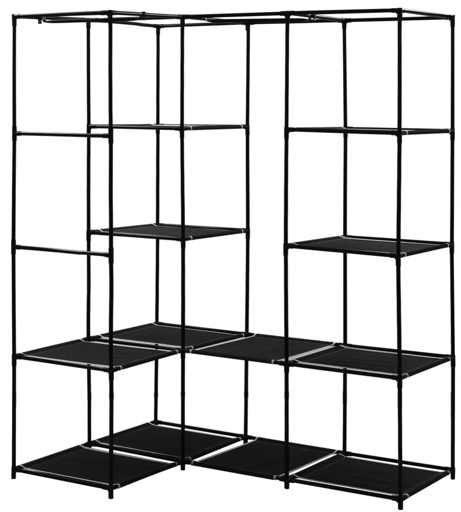 Roupeiro de canto 130x87x169 cm preto