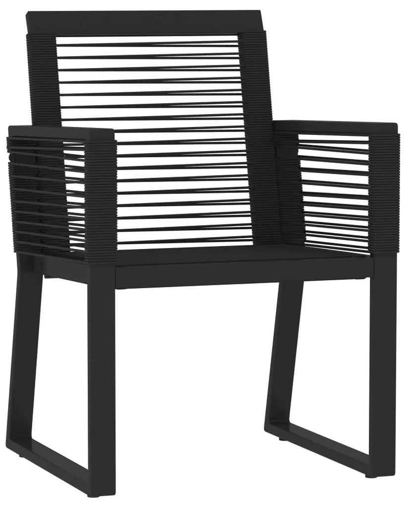 7 pcs conjunto de jantar para jardim preto