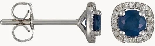 Brincos em ouro branco com safiras e diamantes Somptueux Saphir, 0,11 quilates
