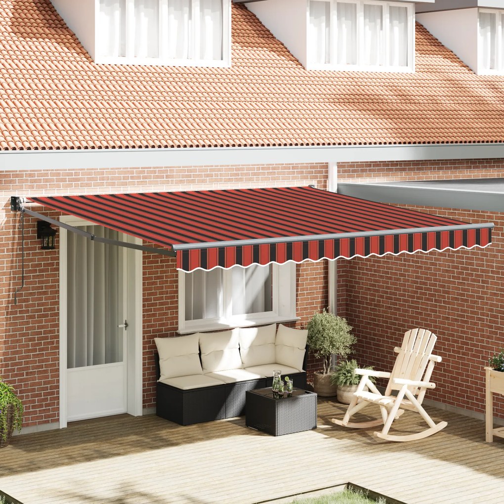 vidaXL Toldo Retrátil Automático Laranja e Marrom 400x300 cm