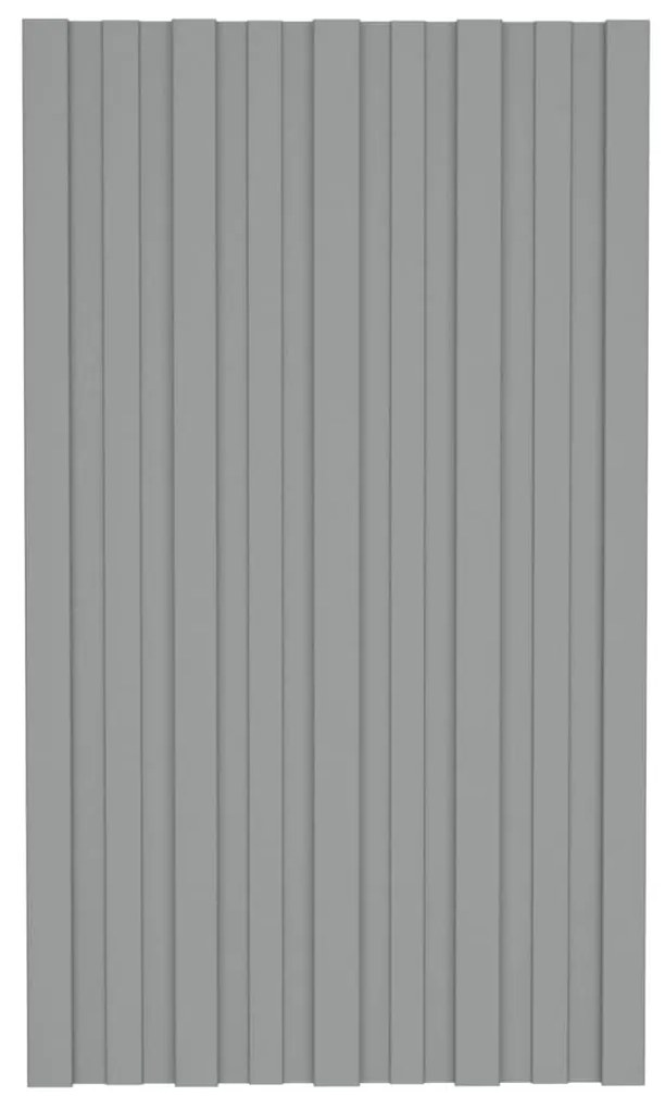 Painéis de telhado 36 pcs 80x45 cm aço galvanizado cinzento