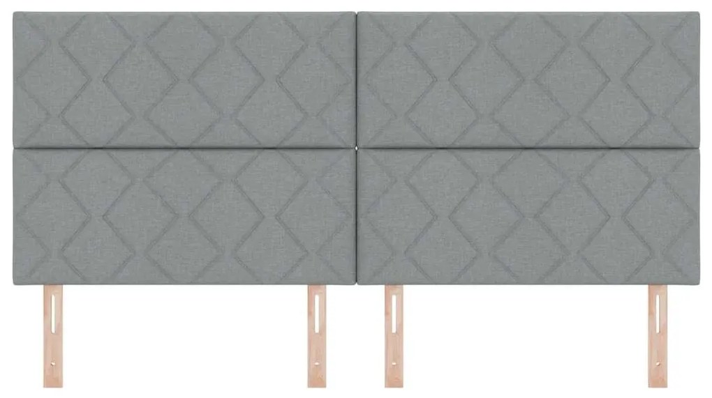 Cabeceira Design de Blocos de Diamante Cinza Claro 200 cm Tecido
